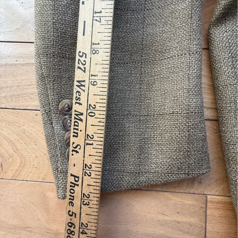 Hart Schaffner Marx Blazer Mens 42R Tan Plaid Wool Sport Coat 2 Button Union USA